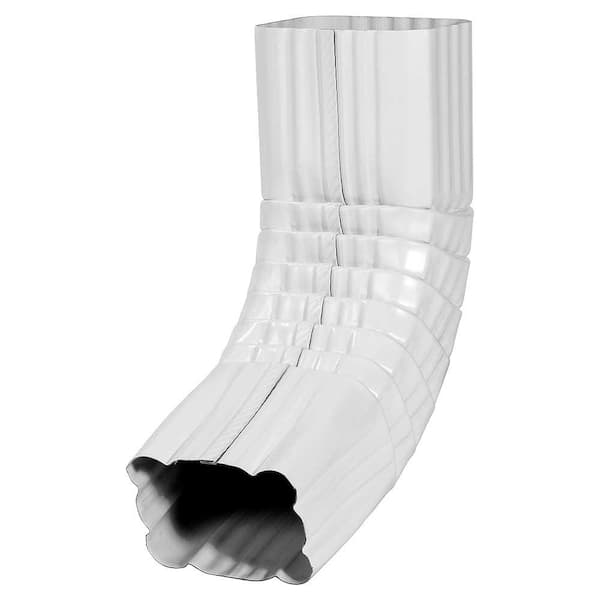 Gibraltar Building Products 2 in. x 3 in. White Aluminum 75 Degree A-Style Downspout Elbow