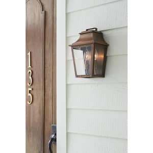 Coventry Collection 2-Light Copper Patina Outdoor Wall Lantern Sconce