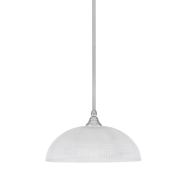 Unbranded Sparta 100-Watt 1-Light Brushed Nickel Shaded Pendant Light Mini Pendant with Clear Glass and No Bulb Included