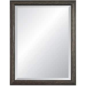 Medium Rectangle Weathered Black Beveled Glass Casual Mirror (39 in. H x 27 in. W)