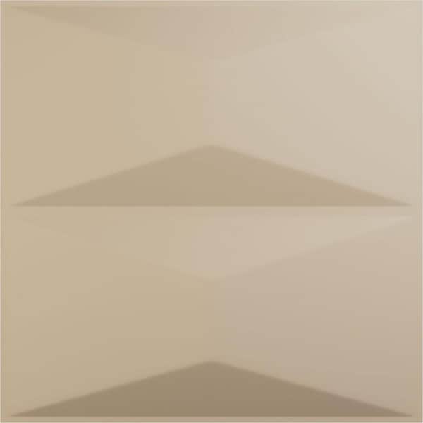 Ekena Millwork 1-1/2 in x 19-1/2 in x 19-1/2 in Aberdeen Decorative PVC 3D Wall Panel, Smokey Beige (12-Pack for 32.04 sq. ft.)
