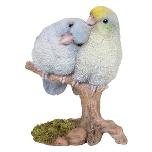 Pacific Parrot Couple On Branch - Garden Statue