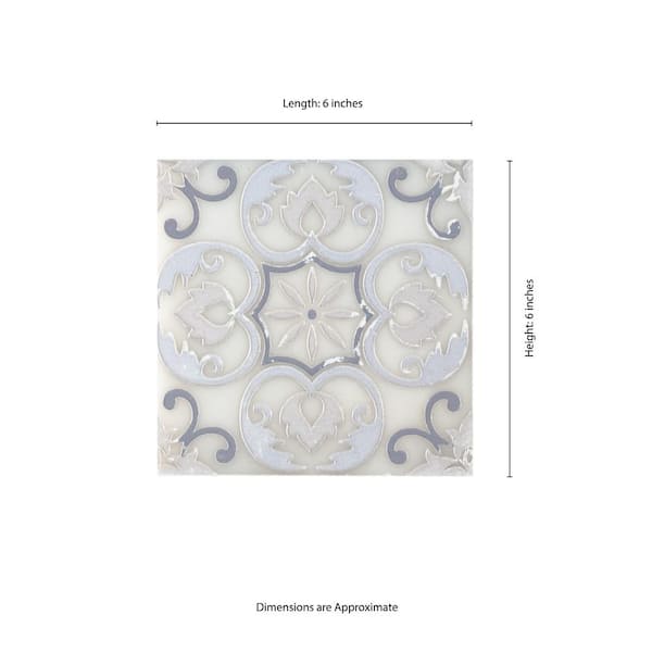Tetris Florita Blanco 6 in. x 6 in. Polished Marble Wall Tile (5 sq. ft. / case) Tetris Florita Blanco 6 in. x 6 in. Polished Marble Wall Tile (5 sq. ft. / case)
