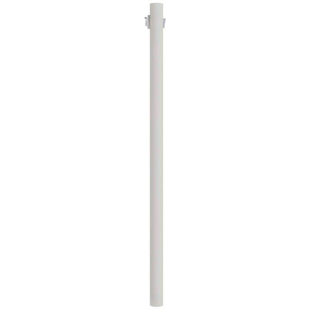 SOLUS 7 ft. White Outdoor Direct Burial Lamp Post with Convenience Outlet and Dusk to Dawn Photo Sensor fits 3 in. Post Top