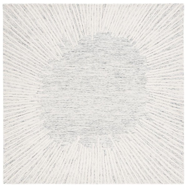 SAFAVIEH Abstract Gray/Ivory 6 ft. x 6 ft. Marle Eclectic Square Area Rug
