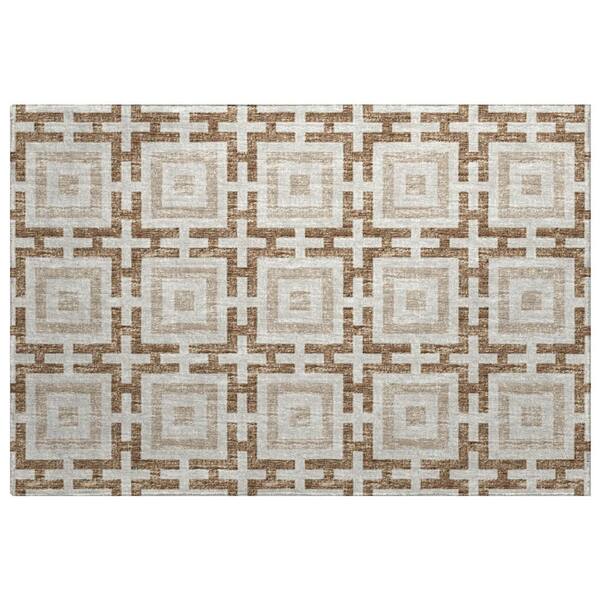 Dream Shag Premium Machine Washable Abstract ADS139 Taupe 2 ft. x 3 ft. Accent Rug