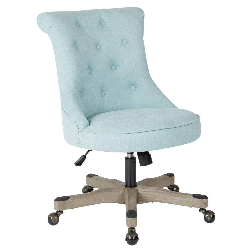 Mist Fabric Armless Swivel Office Chair
