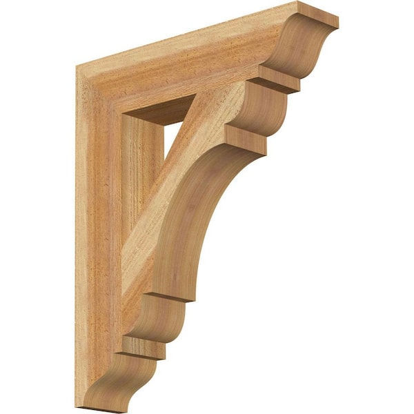 Ekena Millwork 4 in. x 22 in. x 18 in. Western Red Cedar Olympic Traditional Rough Sawn Bracket