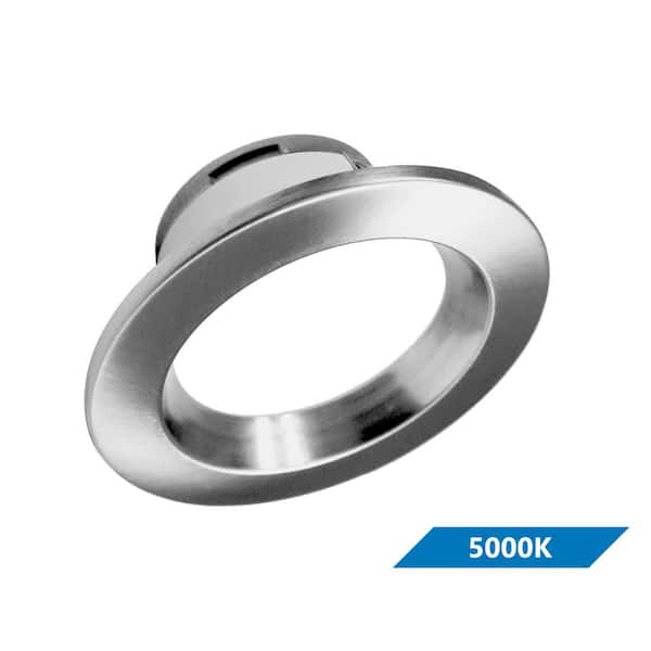 NICOR DLR4 Series 4 in. Nickel 5000K Integrated LED Recessed Retrofit Downlight Trim