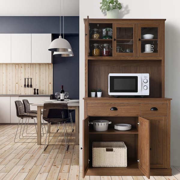 Living Skog Pantry Kitchen Storage Cabinet Large White, Natural