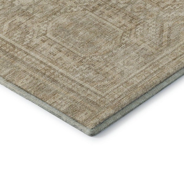 Mayfield Premium Machine Washable Abstract AMF1920 Beige 3 ft. x 4 ft. Area Rug