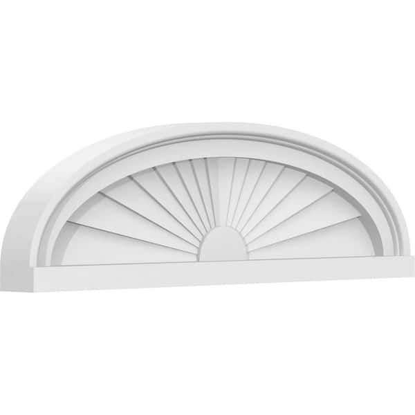 2 in. x 24 in. x 7 in. Elliptical Sunburst Architectural Grade PVC Pediment