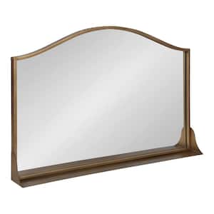 Gramera 32 in. W x 22.00 in. H Arch Metal Gold Framed Traditional Wall Mirror