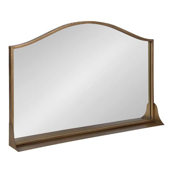 Kate and Laurel Gramera 32 in. W x 22.00 in. H Arch Metal Gold Framed Traditional Wall Mirror