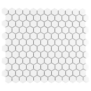 Metro 1 in. Hex Matte White 10-1/4 in. x 11-7/8 in. Porcelain Mosaic Tile (8.6 sq. ft./Case)