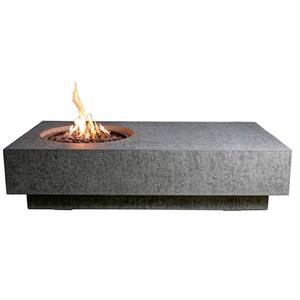Elementi Metropolis 56 in. x 32 in. Rectangle Concrete Propane Fire Pit Table with Burner and Lava Rock