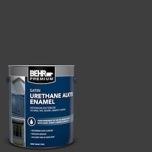 1 gal. #AE-54 Molten Black Urethane Alkyd Satin Enamel Interior/Exterior Paint