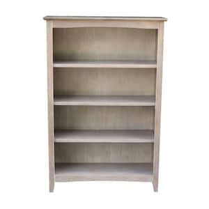 48 in. Weathered Gray Taupe Wood 4-shelf Standard Bookcase with Adjustable Shelves