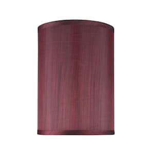 8 in. x 11 in. Dark Red Hardback Drum/Cylinder Lamp Shade