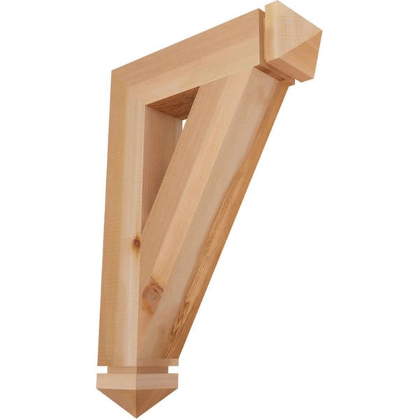 Ekena Millwork 3.5 in. x 26 in. x 18 in. Western Red Cedar Traditional Arts and Crafts Smooth Bracket