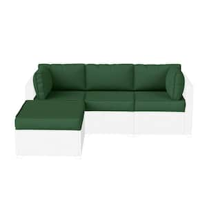 25.6 in. x 25.6 in. x 4 in. (9-Piece) Deep Seating Outdoor Sectional Cushion Green