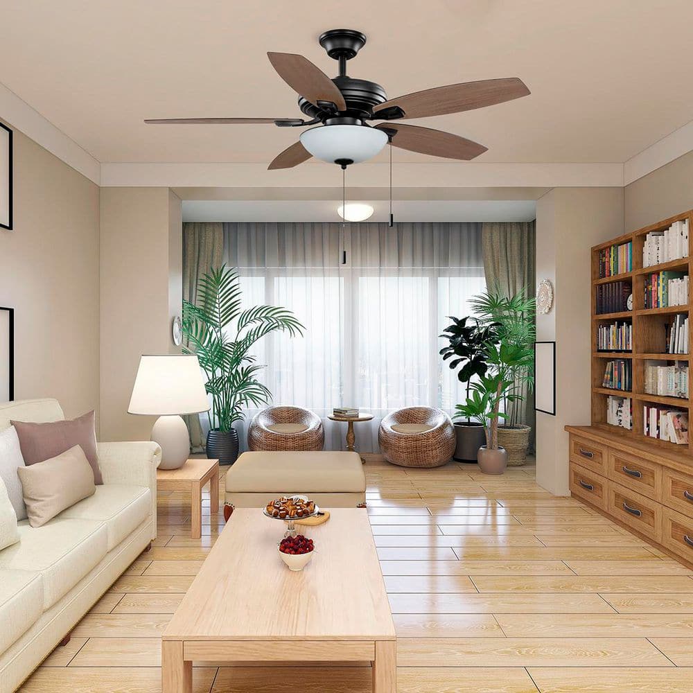 Hampton Bay North Pond 52 in. Indoor/Outdoor LED Matte Black