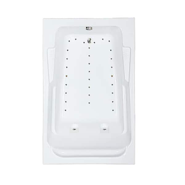 Comfortflo 72 in. x 48 in. Acrylic Rectangular Drop-in Air Bathtub with Reversible Drain in Biscuit