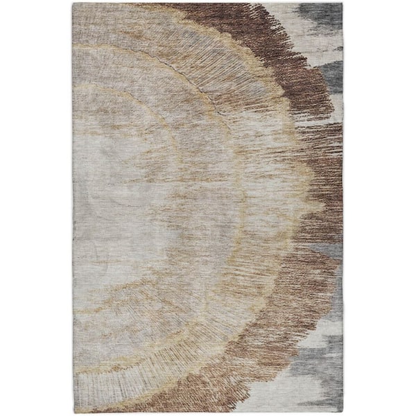 Dream Shag Premium Machine Washable Abstract ADS650 Brown 10 ft. x 14 ft. Area Rug
