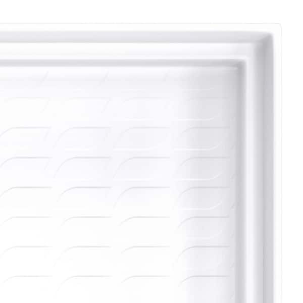 DreamStone 33 in. L x 62 in. W Alcove Shower Pan Base with Front Drain in White