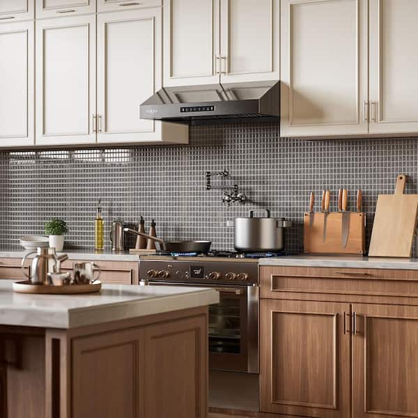 36 in. 560 CFM Ducted Under Cabinet Range Hood in Black Stainless Steel with Removable LED and Gesture Control