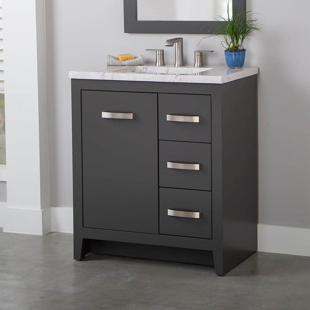 Home Decorators Collection Blakely 31 in. W x 19 in. D x 36 in. H Single  Sink Freestanding Bath Vanity in Shale Gray with Lunar Cultured Marble Top  BK30P2-SY - The Home Depot