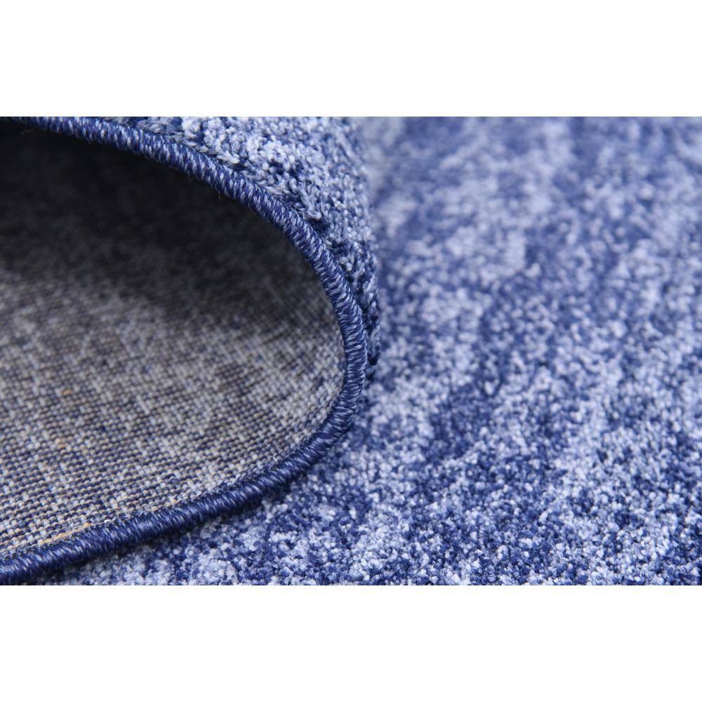 Navy Blue Tufted Rectangular Easy-Care Synthetic Rug