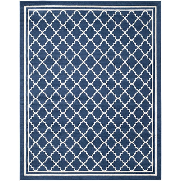 SAFAVIEH Amherst Navy/Beige 10 ft. x 14 ft. Border Multi-Trellis Area Rug