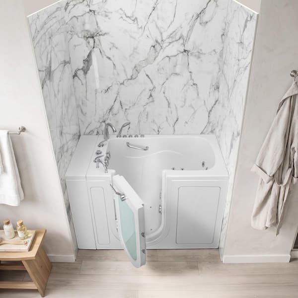 Ella Monaco Acrylic 52 in. Walk-In Whirlpool and Air Bath in White
