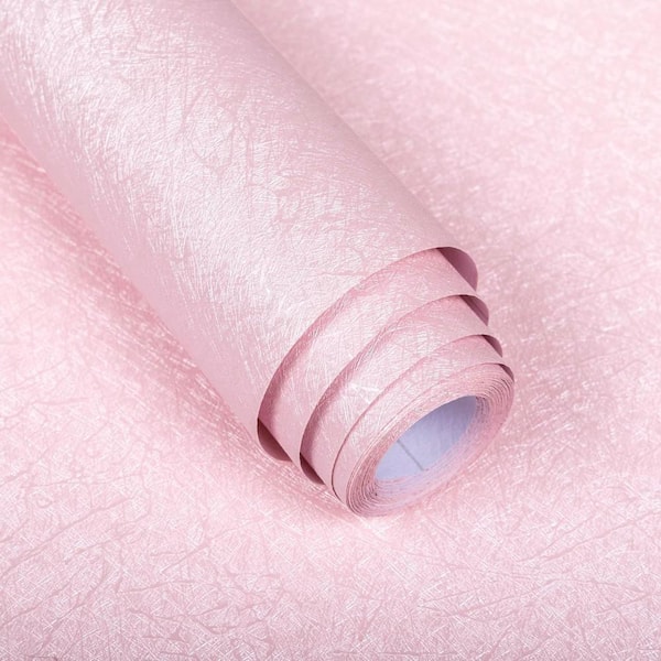 Pink Silk Embossed Self-Adhesive Removable Peel and Stick Wallpaper Roll