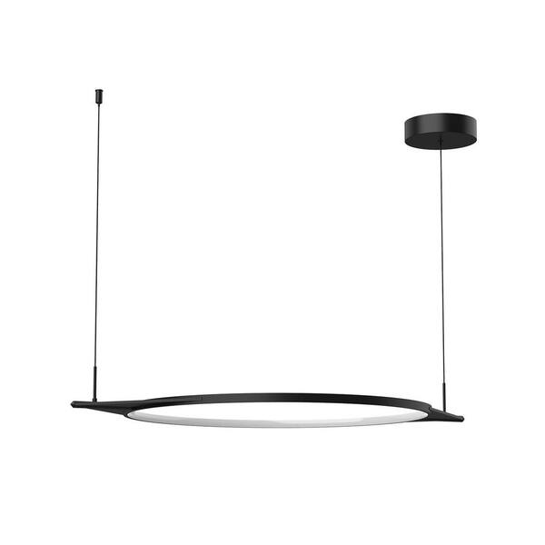 Kuzco Serif 36 in. 1 Light 22-Watt Black Integrated LED Pendant Light ...