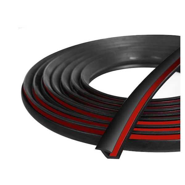 33Ft L x 1.93H x 7.68in. ft. EPDM Rubber Seal Adhesive T-Style Universal Edge Trim for Car Truck Wheel Wells Black
