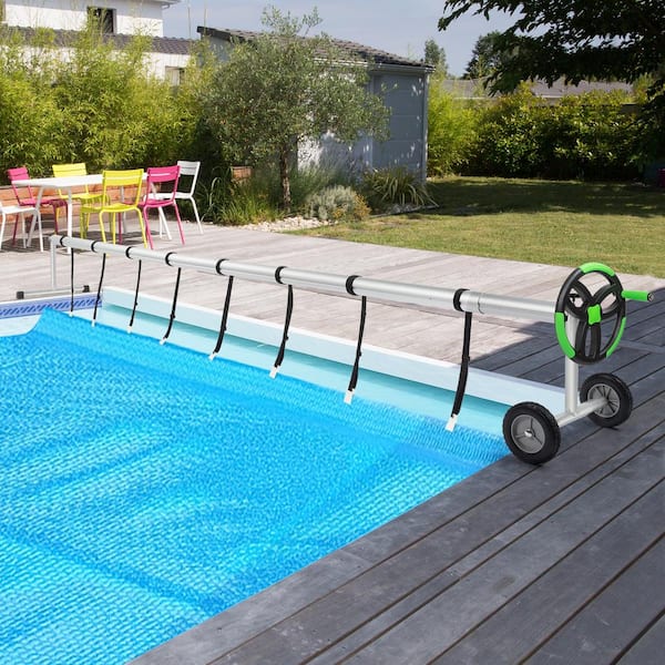 18 ft. Aluminum Stainless Steel Solar Cover Pool Reel for Inground Swimming