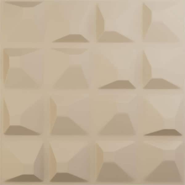 Ekena Millwork 19 5/8 in. x 19 5/8 in. Tristan EnduraWall Decorative 3D Wall Panel, Smokey Beige (12-Pack for 32.04 Sq. Ft.)