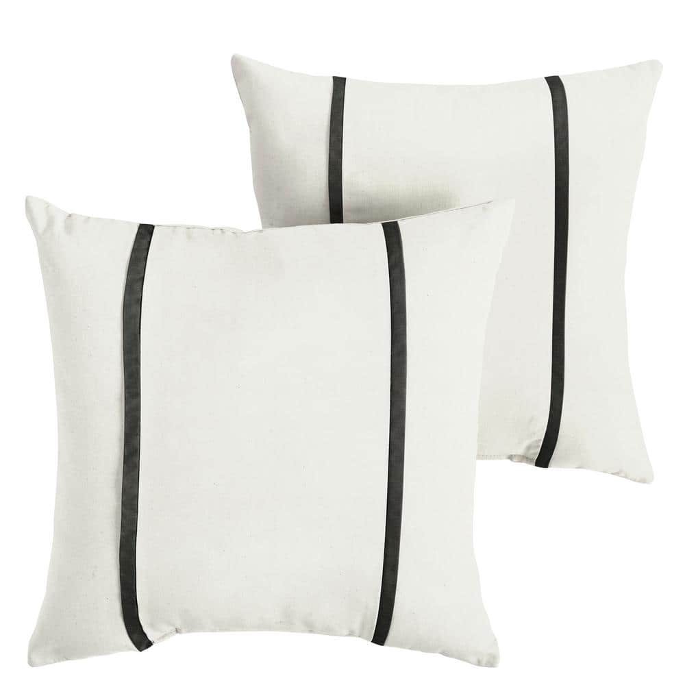 Sunbrella Canvas Natural Outdoor Knife Edge Throw Pillows (2-Pack)