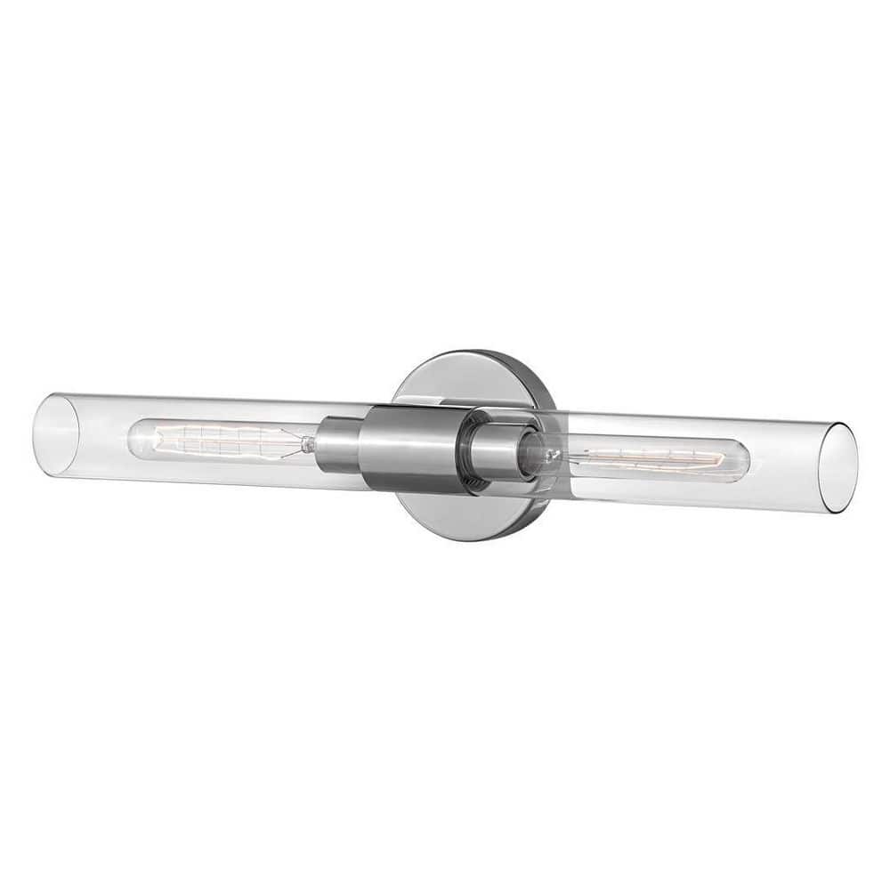 Shea 24" Chrome Vanity Light with Clear Glass Shades