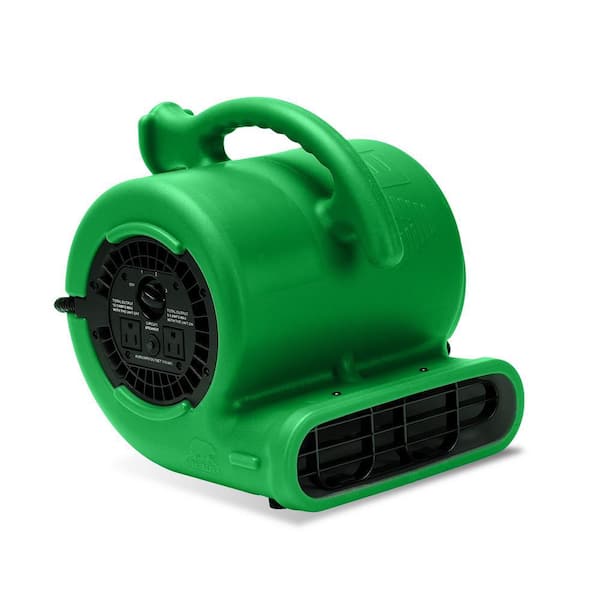B-Air 1/4 HP Air Mover Blower Fan for Water Damage Restoration Carpet Dryer Floor Home and Plumbing Use in Green