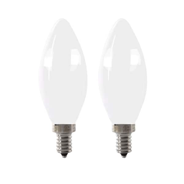 Feit Electric 40 Watt Equivalent B10, Frosted Glass Chandelier Bulbs