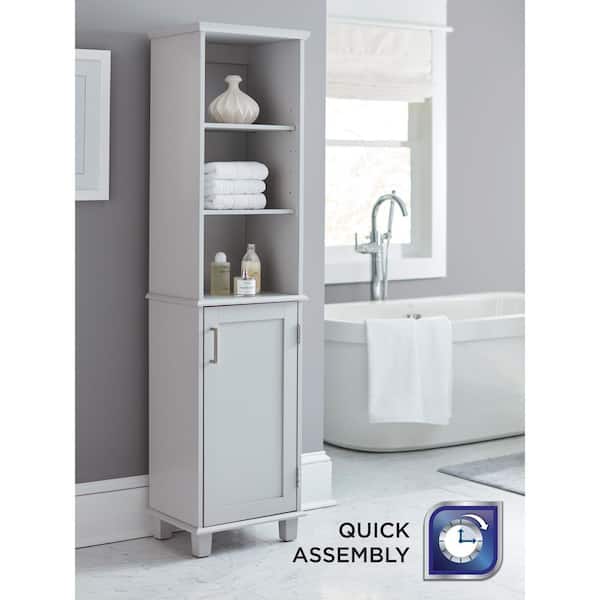 Shaker Style 16 in. W x 12 in. D x 62.25 in. H Linen Cabinet in Dove Gray