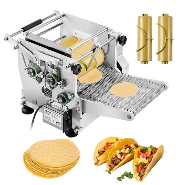 Electric Tortilla Maker, Automatic Corn Tortilla Making Machine with Non-Stick Coating and Two Molds, for Produce Pizza