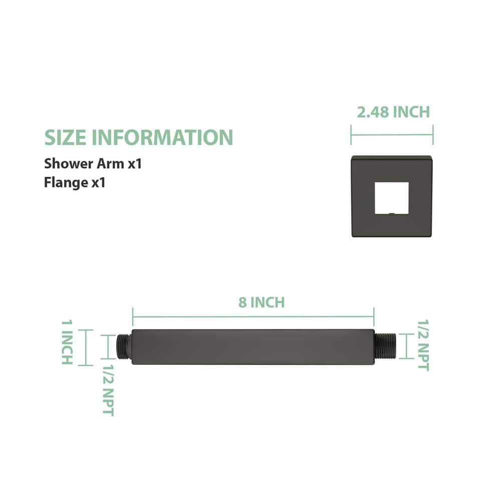 Matte Black Stainless Steel Ceiling Mounted Shower Arm