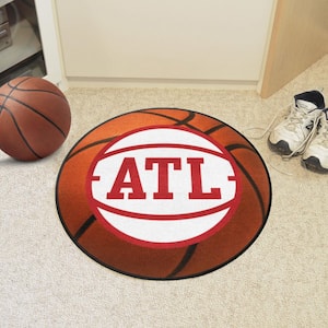 Atlanta Hawks Orange 27 in. Diameter Basketball Rug