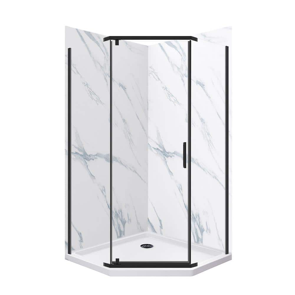 CRAFT + MAIN Cove 38 in. L x 38 in. W x 78 in. H 3Piece Corner Drain