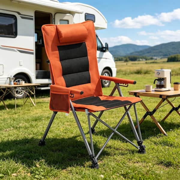 Otryad Orange 5-Position Adjustable Reclining Beach Chair
