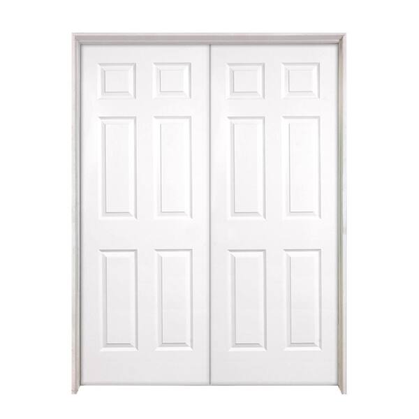 Steves & Sons 60 in. x 80 in. 6-Panel Smooth Hollow Core Primed